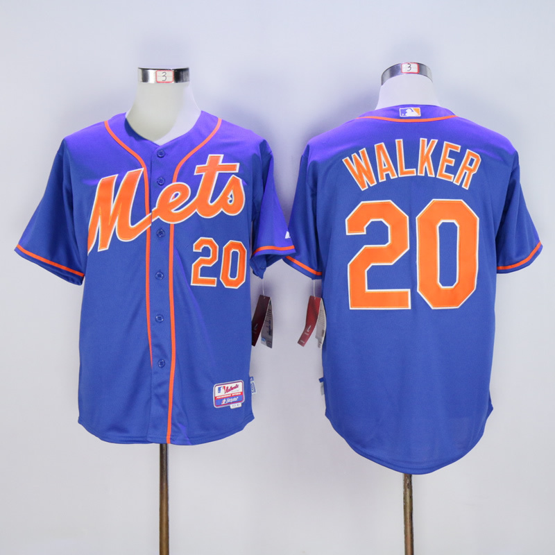 Men New York Mets 20 Walker Blue orange MLB Jerseys